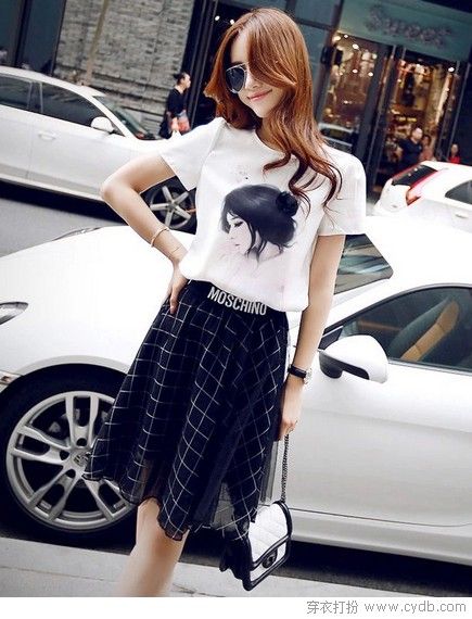 青春阳光格子裙