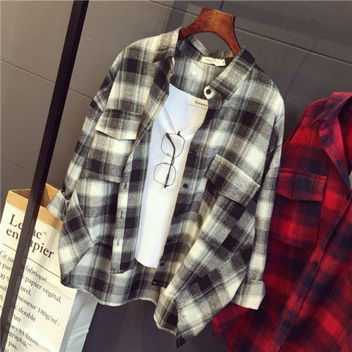 纯棉格子衬衫