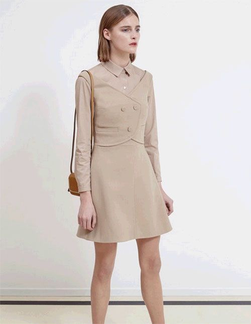 Carven2014早秋系列 高腰设计A字廓型短裙